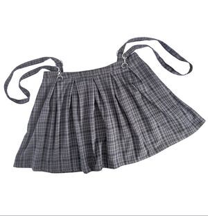 Hot Topic 2X Juniors Plaid Pleated Skirt with Suspenders Costume Cosplay Anime